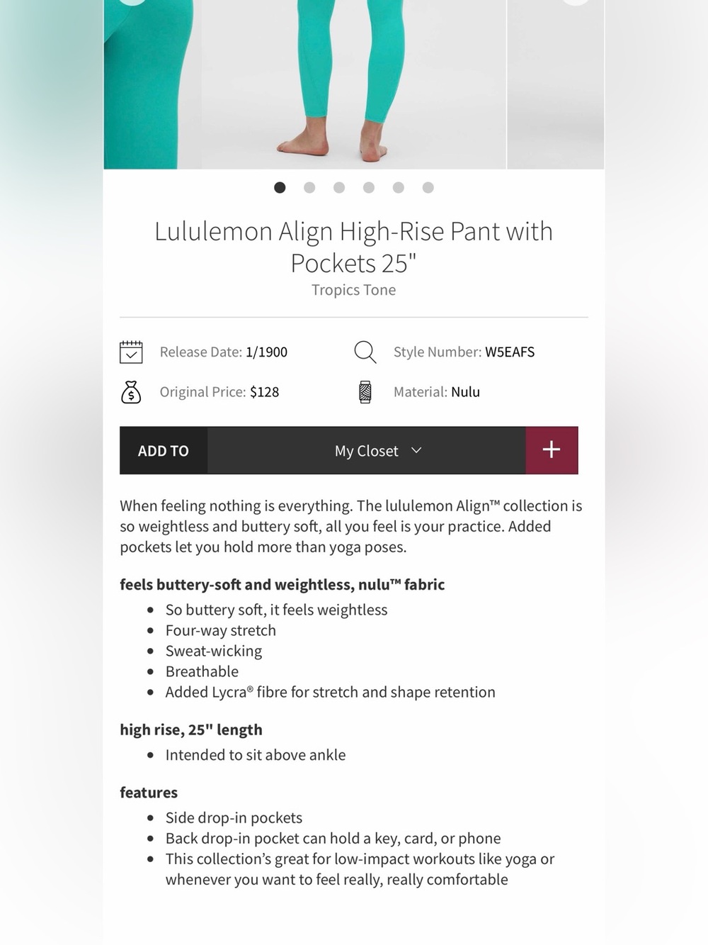 lululemon athletica align High-Rise legging with pockets - Picture 12 of 12